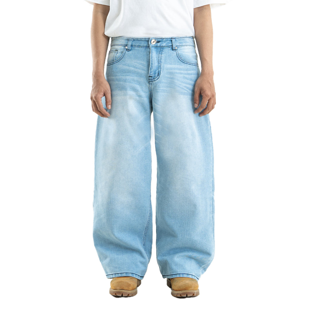 Yojuz Baggy Wash - Cloud Blue - Celana Jeans
