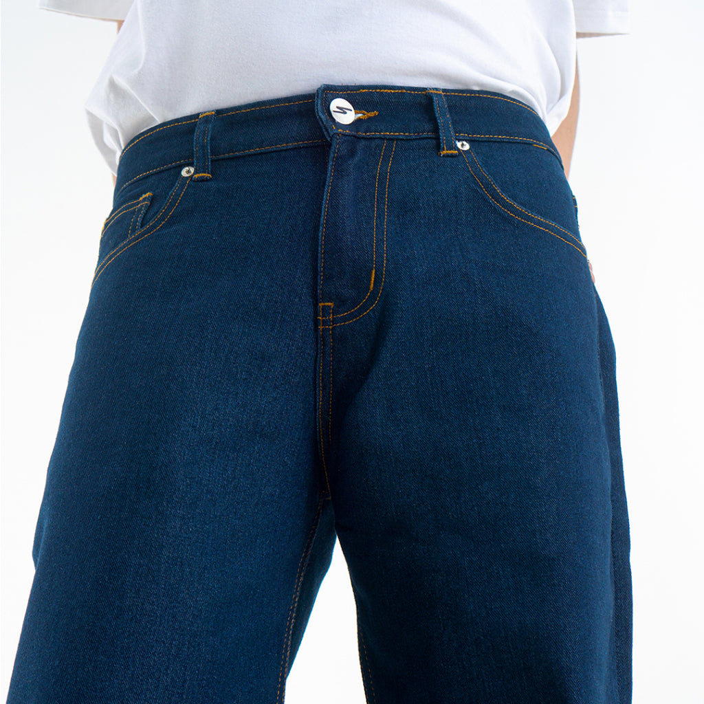 Yojuz Baggy Basic - Authentic Blue - Celana Jeans