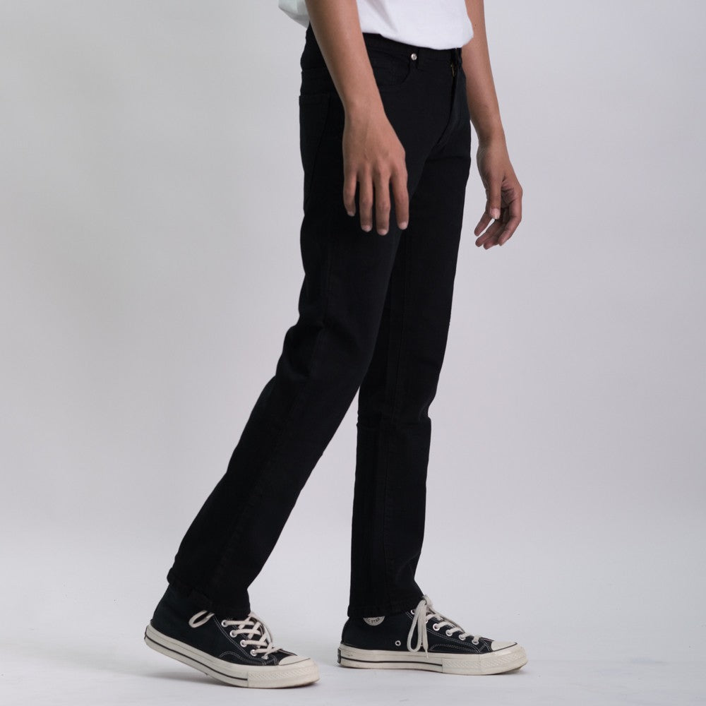 Slim Basic Dark Black Jeans