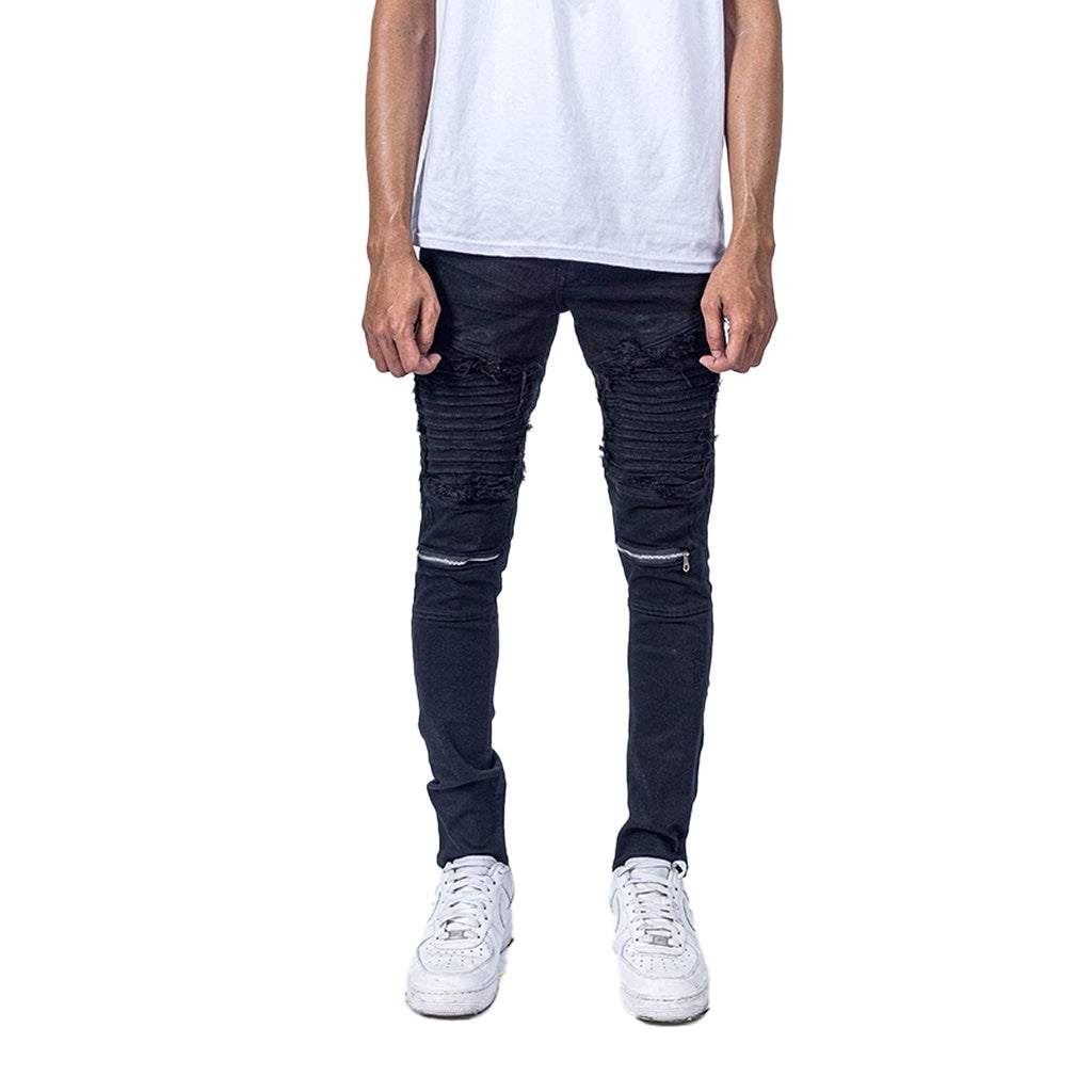 Biker Zip Black Jeans