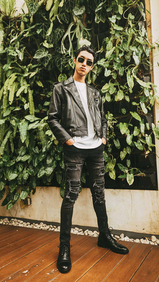 Quad Biker Metal Grey Jeans
