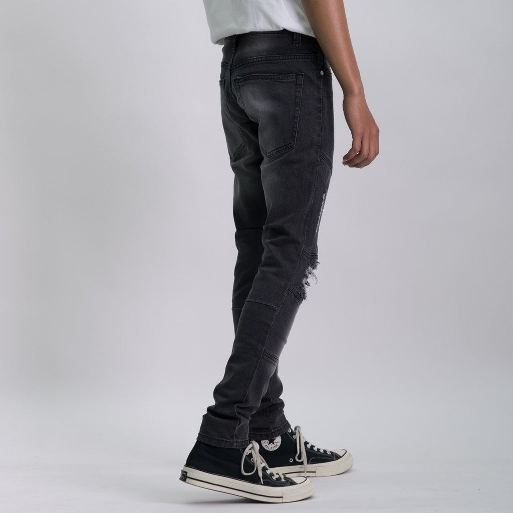Skinny Biker Smoke Grey Jeans