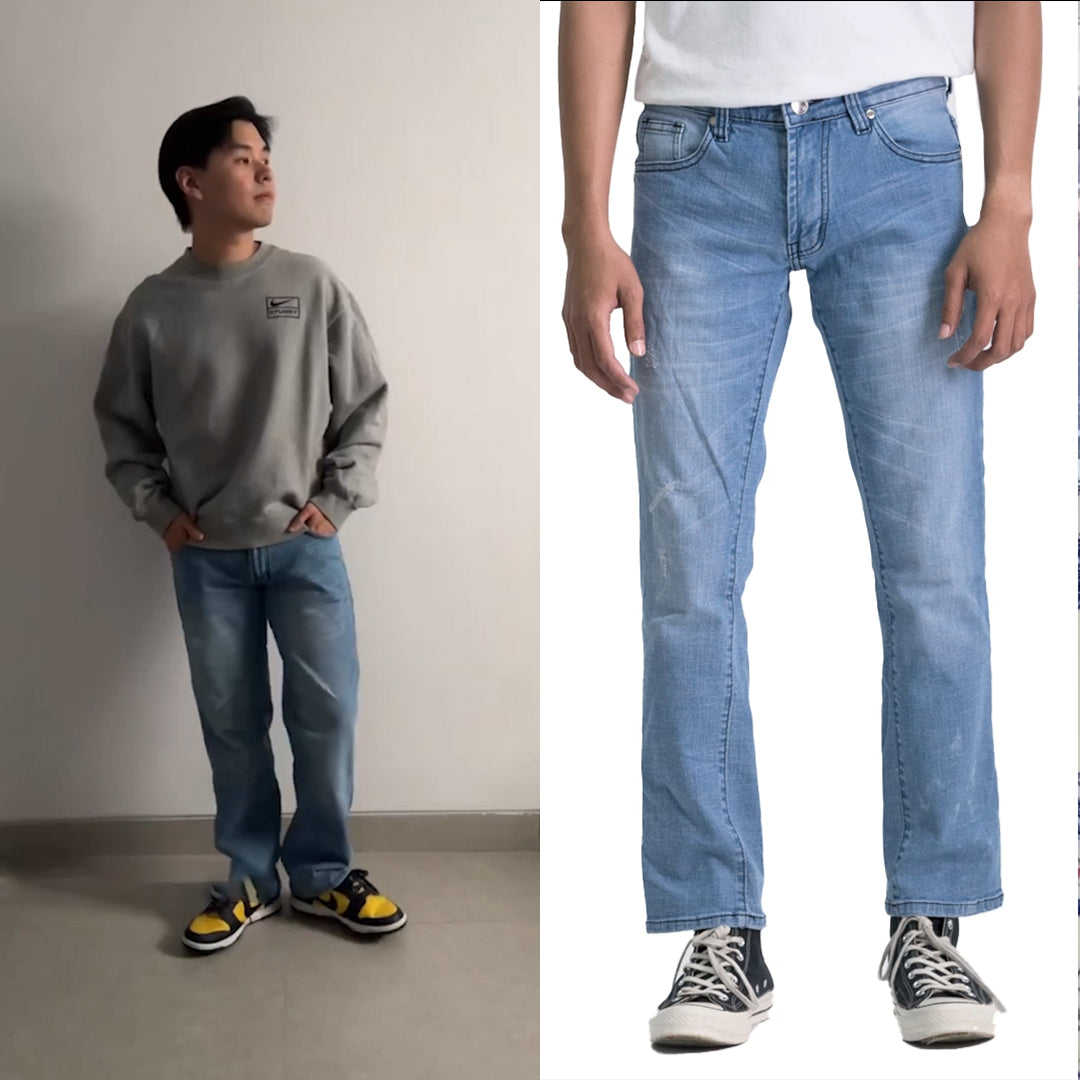 Slim Basic Acid Wash Jeans