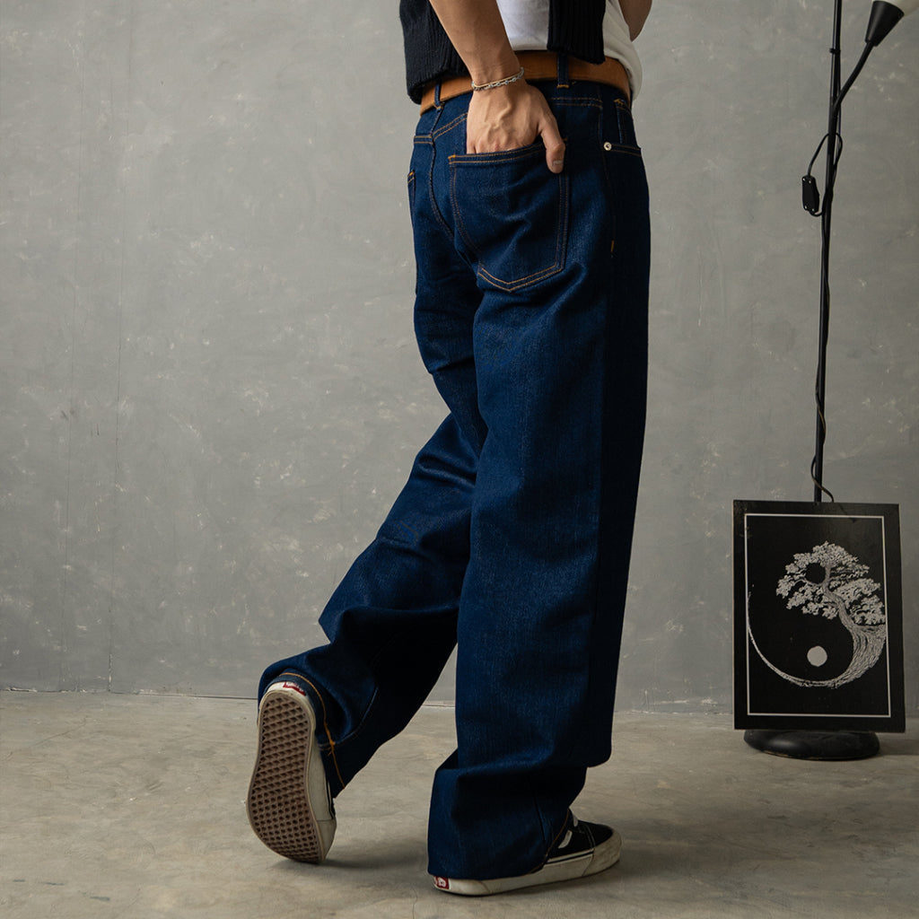 Yojuz Baggy Basic - Authentic Blue - Celana Jeans