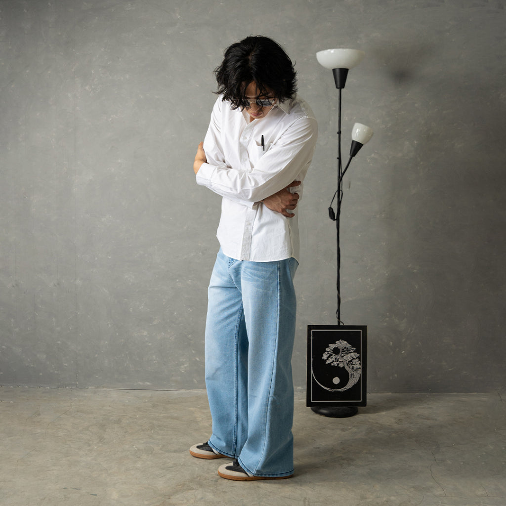 Yojuz Baggy Wash - Cloud Blue - Celana Jeans