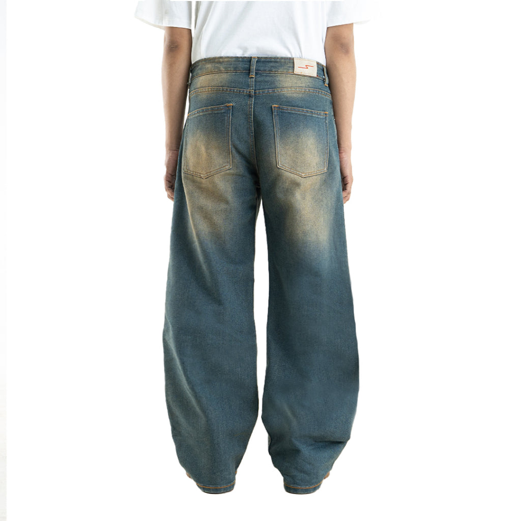 Yojuz Baggy Wash - Dusty Blue - Celana Jeans