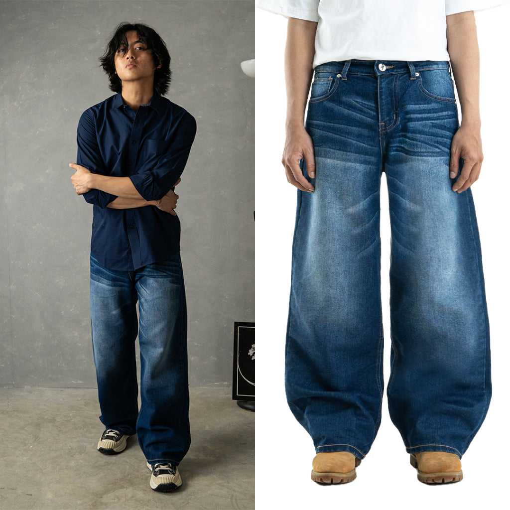Yojuz Baggy Wash - Cold Blue - Celana Jeans
