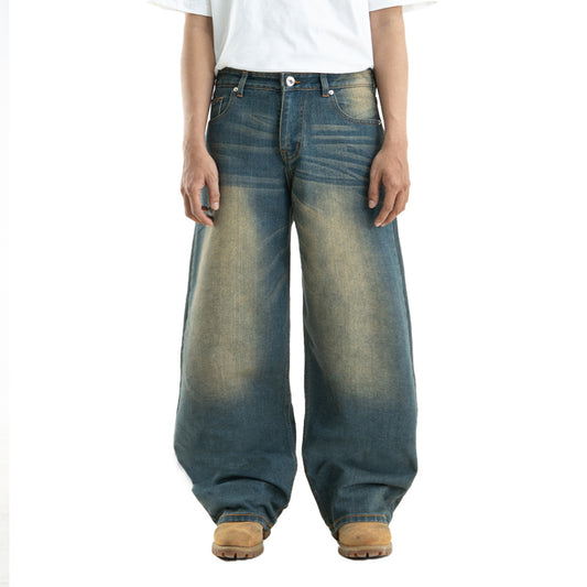 Yojuz Baggy Wash - Dusty Blue - Celana Jeans