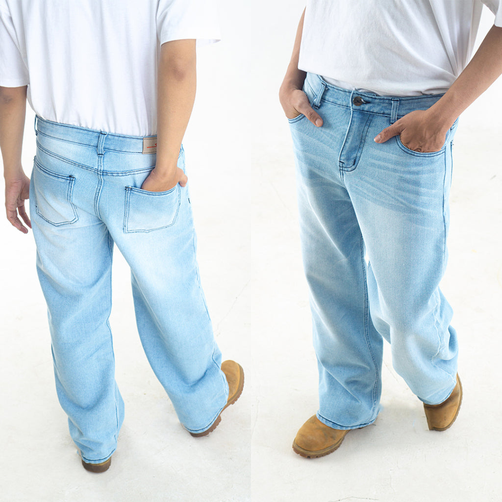 Yojuz Baggy Wash - Cloud Blue - Celana Jeans