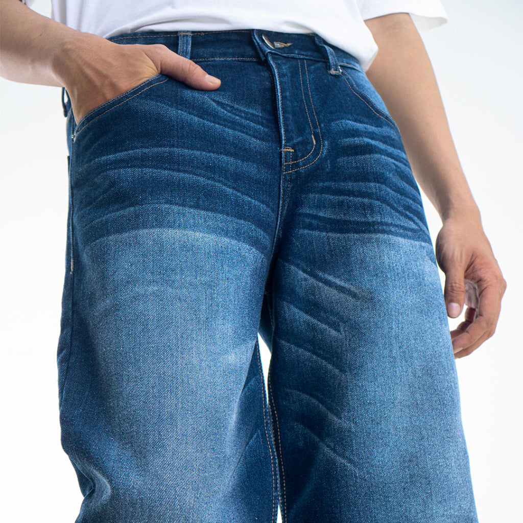 Yojuz Baggy Wash - Cold Blue - Celana Jeans
