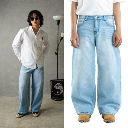 Yojuz Baggy Wash - Cloud Blue - Celana Jeans