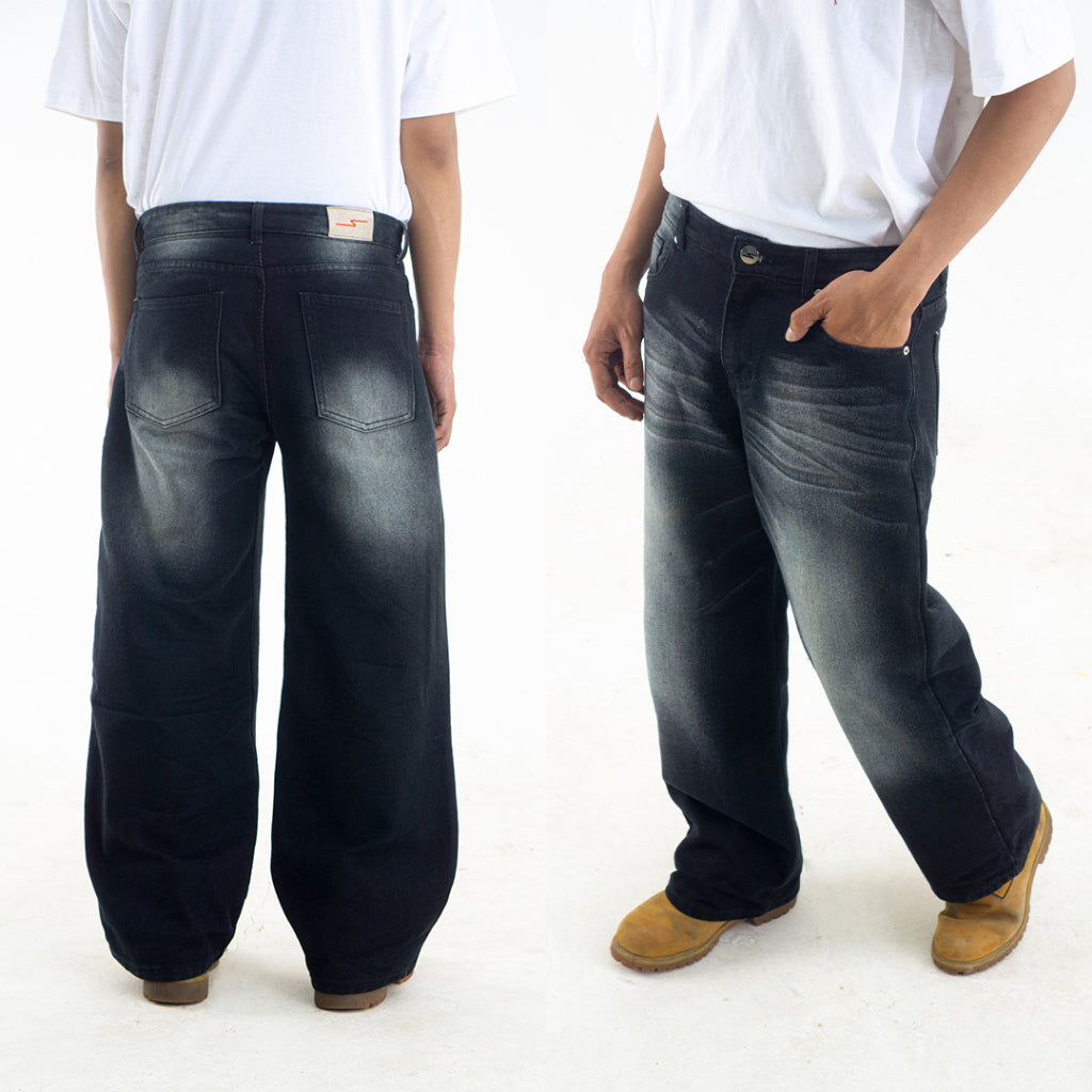 Yojuz Baggy Wash - Shadow Stone Grey - Celana Jeans