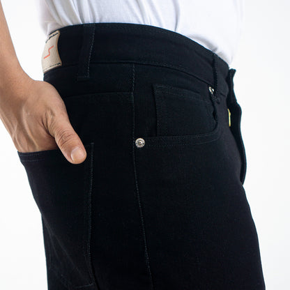 Yojuz Baggy Basic - Pure Black - Celana Jeans