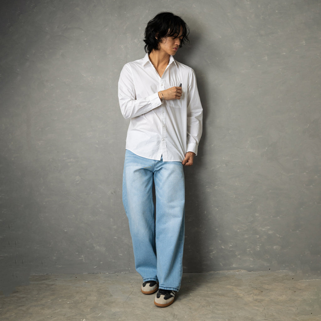 Yojuz Baggy Wash - Cloud Blue - Celana Jeans