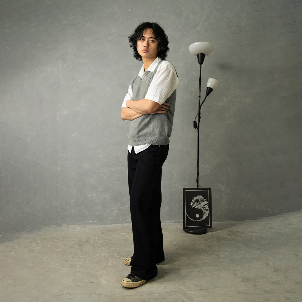 Yojuz Baggy Basic - Pure Black - Celana Jeans