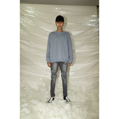 YOJUZ Y2 Light Grey Biker Jeans