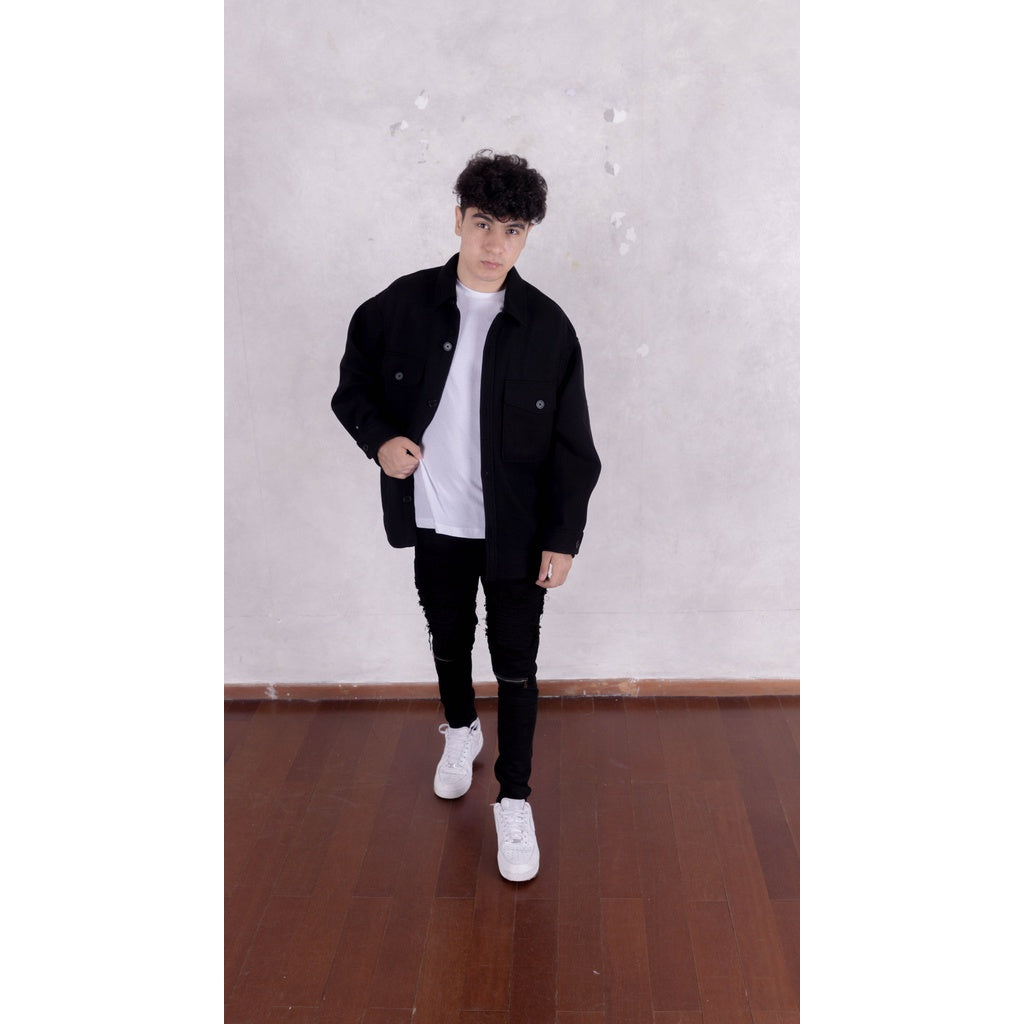 Biker Zip Black Jeans