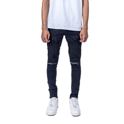 Biker Zip Black Jeans