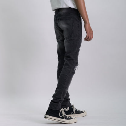 Skinny Biker Smoke Grey Jeans